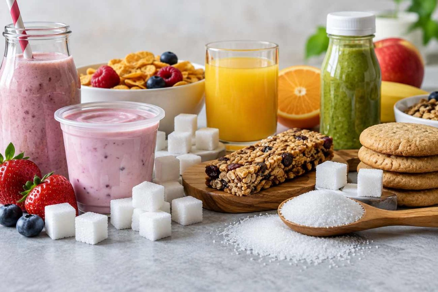 I sette alimenti che sembrano leggeri ma possono contenere molto zucchero